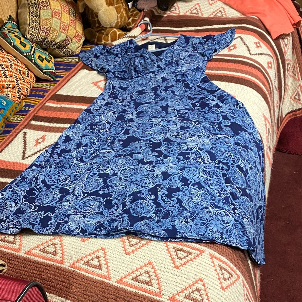 Navy Patterned Dress